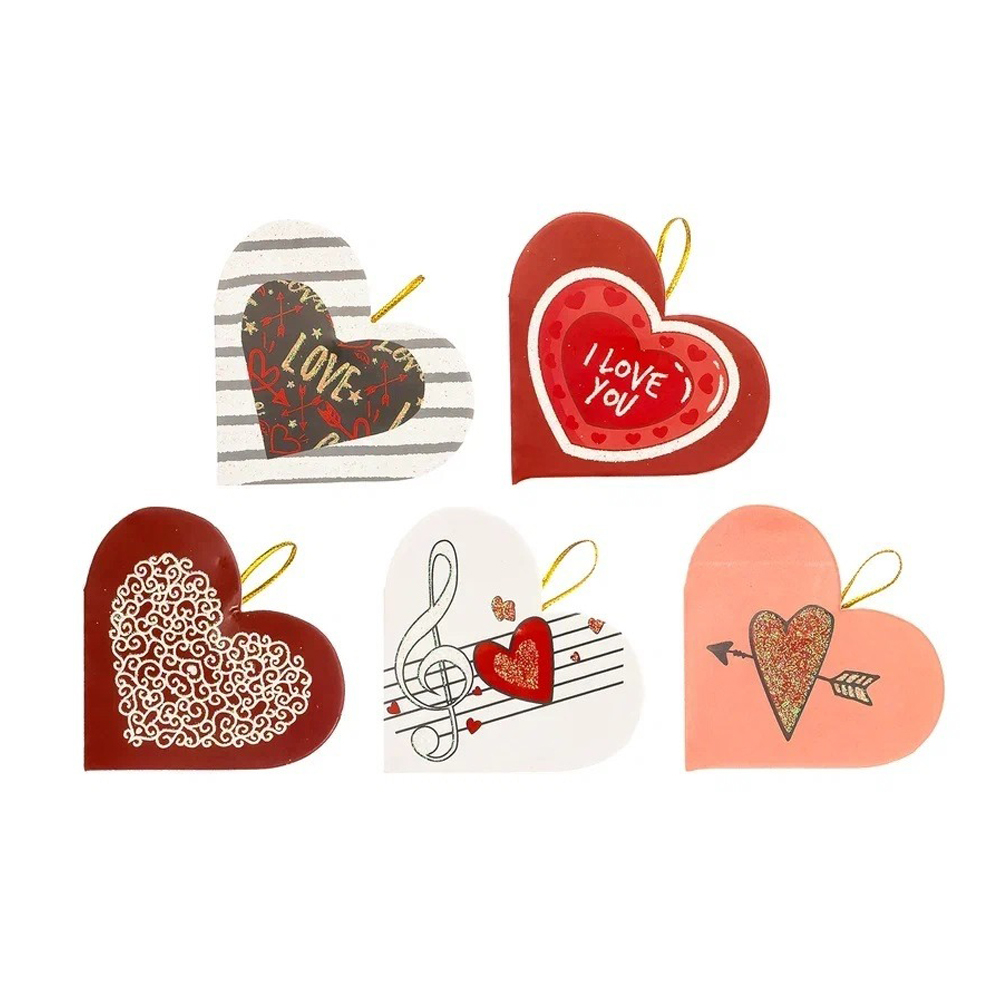 Открытка прямоугольная Basir, серия "Love", с блёстками, 8*7 см, 160 шт