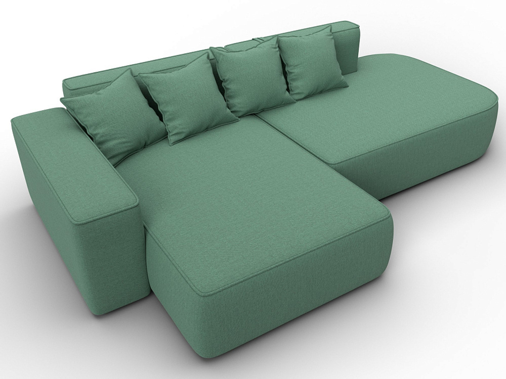 Диван угловой Лига-065 угол левый РОГОЖКА Амур 11 зеленый