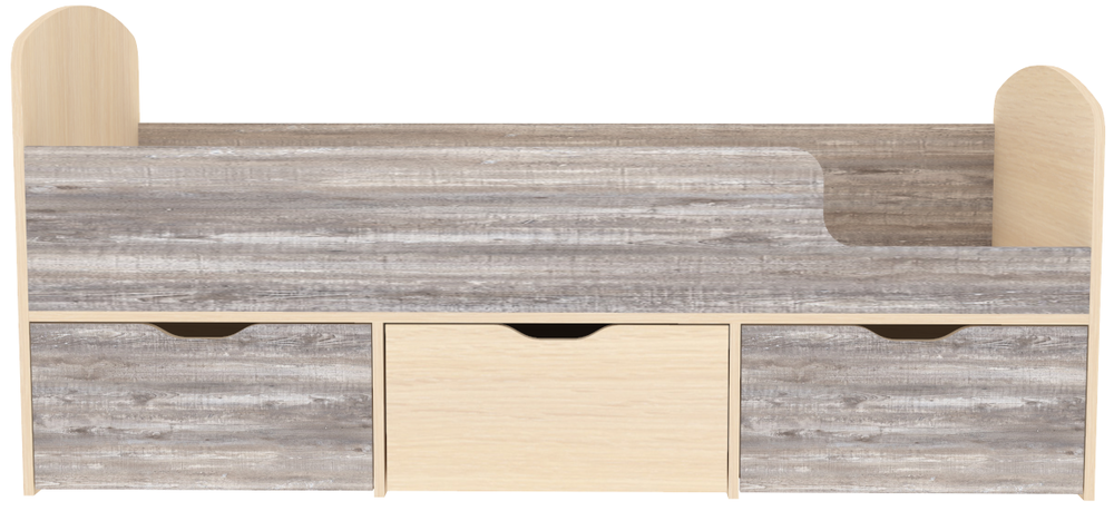 Кровать КарИВи Малыш Мини  Дуб Молочный Бетон