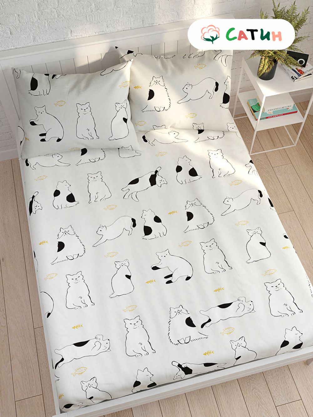 Простынь на резинке Milky Garden "Кошки" 160х200 см