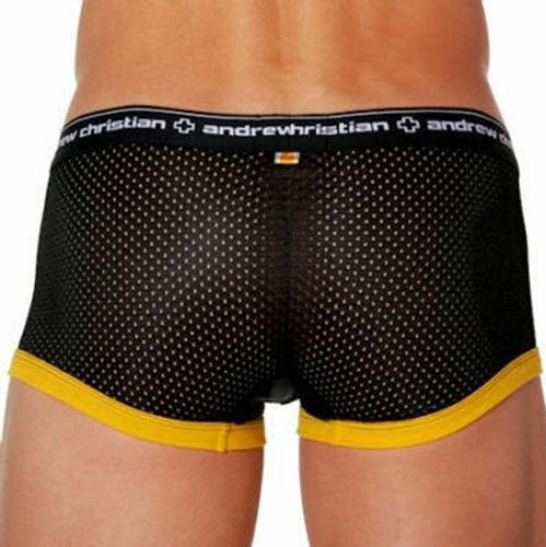 Мужские спортивные хипсы Andrew Christian Black Sport Mesh Boxer