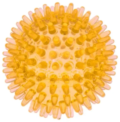 ZOOONE Игрушка для собак "Мяч массажный прозрачный Crystal", ПВХ, 6 см, желтый