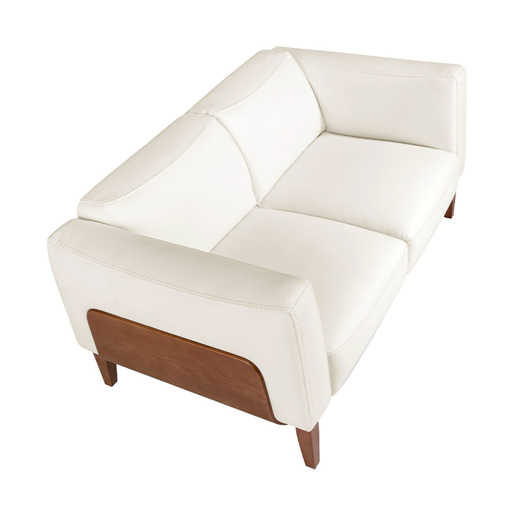 Диван Angel Cerda 2-х местный 6118/5353-2P-M9715 кожаный с отделкой из орехового дерева