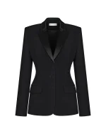 Двубортный жакет прямого кроя