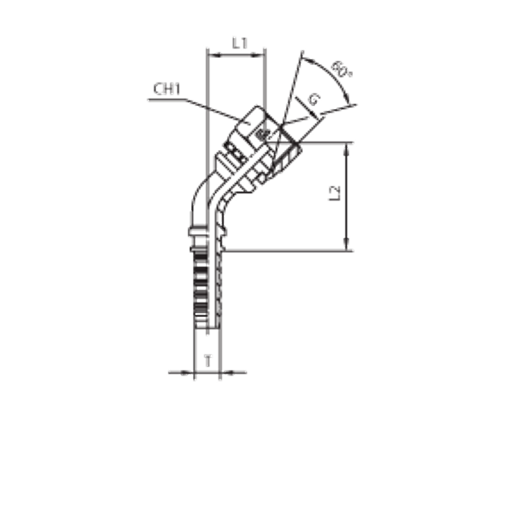 Фитинг DN 08 BSP (Г) 1/4 (45)