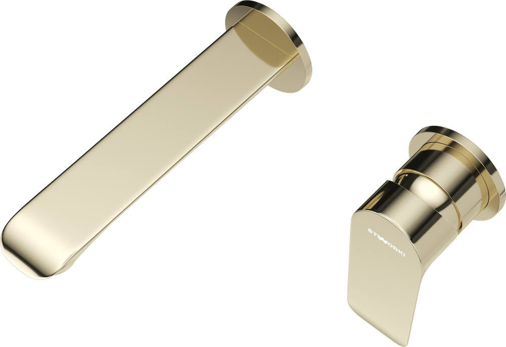 Смеситель для раковины STWORKI Копенгаген S42040GG С ВНУТРЕННЕЙ ЧАСТЬЮ, глянцевое золото