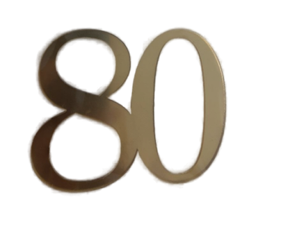 Топпер без шпажки цифра «80» золото 7*6 см