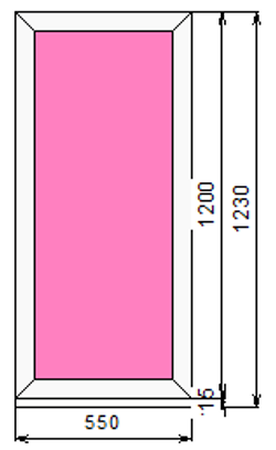 Пластиковое окно 1200 х 550 ТермА Эко с глухой створкой