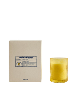 Zara Home Свеча ароматическая GINGER LEMON 155 г, растительный воск, аромат цитрусово-пряный свежий, Жёлтый