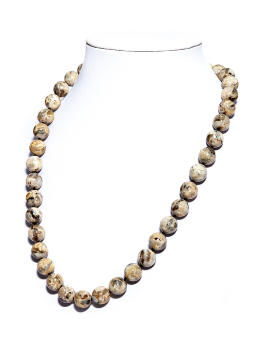 Бусы из пейзажного янтаря натуральные, длина 51 см, бусины 11 мм. Бусы янтарь глянцевый пейзажный