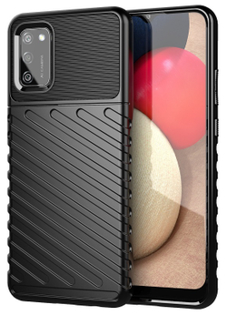 Противоударный чехол на Samsung Galaxy A02S, черный цвет, серии Onyx от Caseport