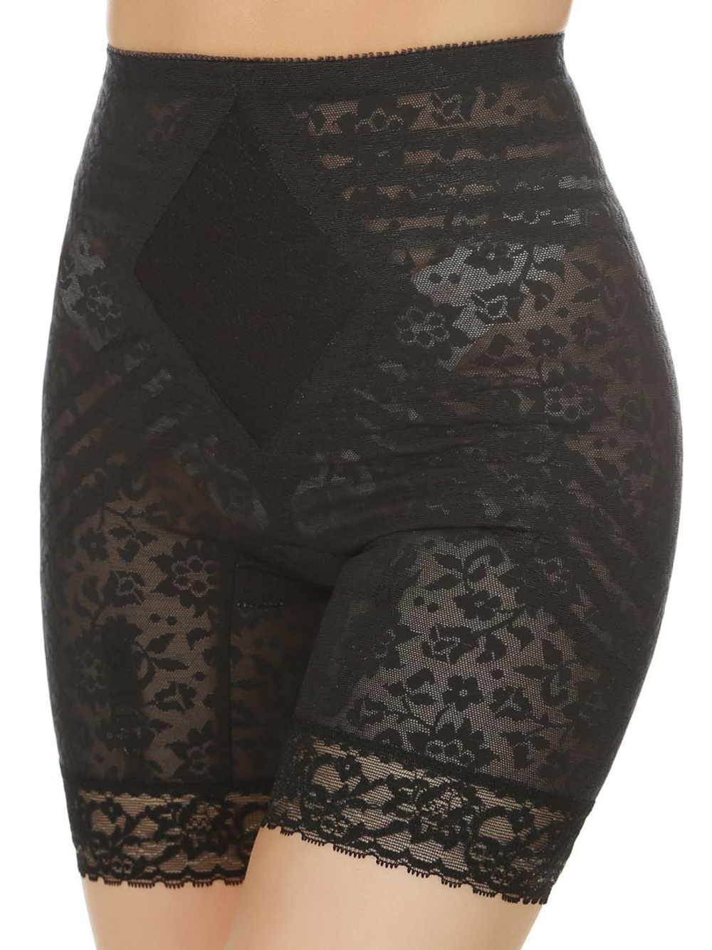 Корсетные кружевные панталоны высокой степени коррекции (Размер: XL) (Цвет: черный)