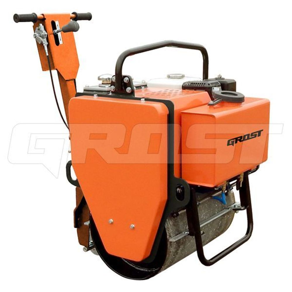 Ручной мини виброкаток GROST VR300 одновальцовый - [286 кг / Honda GX160]