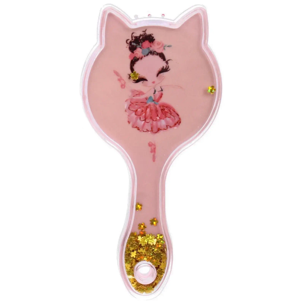 Расческа массажная детская «БАЛЕРИНЫ», блестки, микс 4 дизайна, 17,5*5,2см (пакет с подвесом)