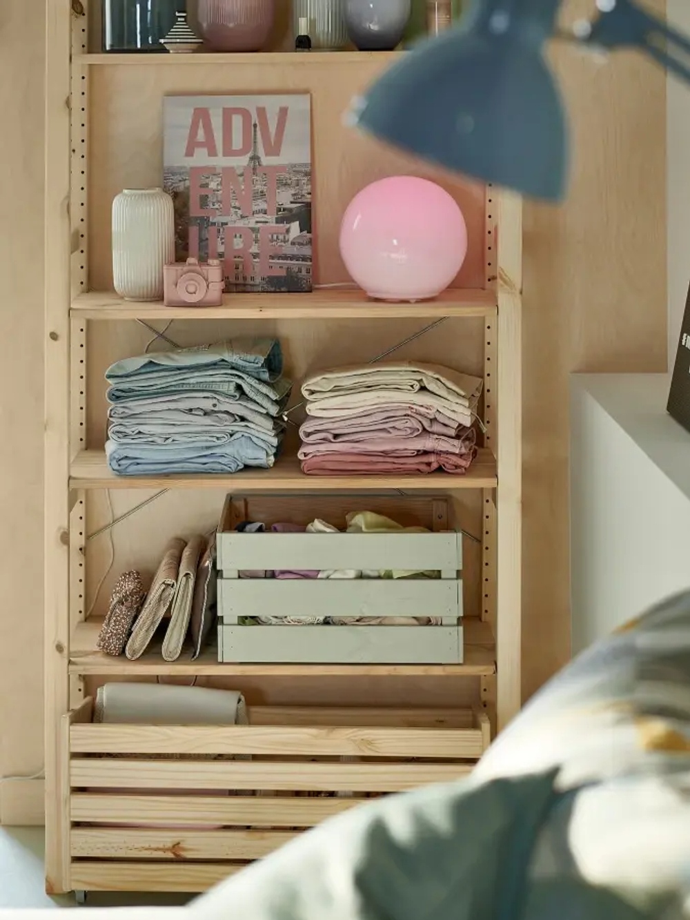 Стеллаж с ящиком - IKEA IVAR, 89х30х179 см, сосна, ИВАР ИКЕА