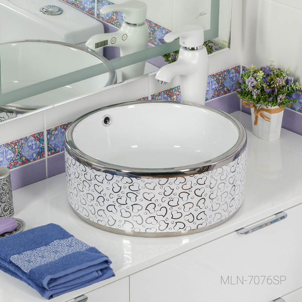 Раковина MELANA MLN-7076SP-1 СЕРЕБРО