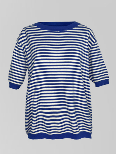 Свитшот 933 в горизонтальную полоску укороченный рукав