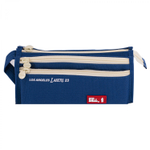 Пенал - косметичка Alingar, ткань, молния, 2 отделения, 2 боковых кармана, липучка, петля, 200 х 90 х 45 мм, "LA LAKERS 23", микс (син, черн, бирюз)