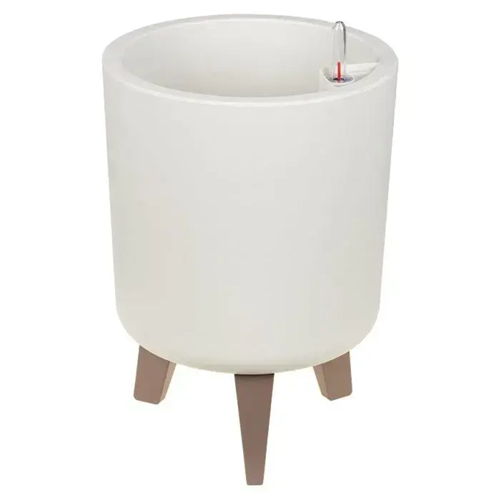 Кашпо ФЛОРИАН высокое D250мм 11л с автополивом (белый ротанг) (комплект 3 шт)