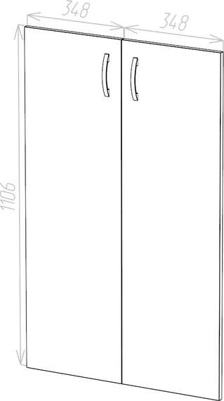 Двери средние из ЛДСП Стандарт Про ясень шимо светлый