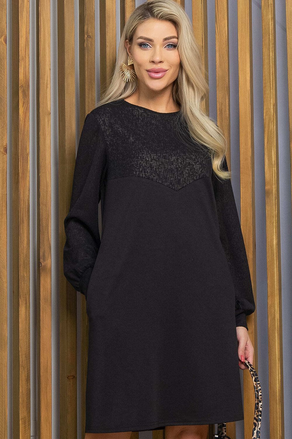 Платье Игра на контрасте (черное) П12642-1 LT Collection