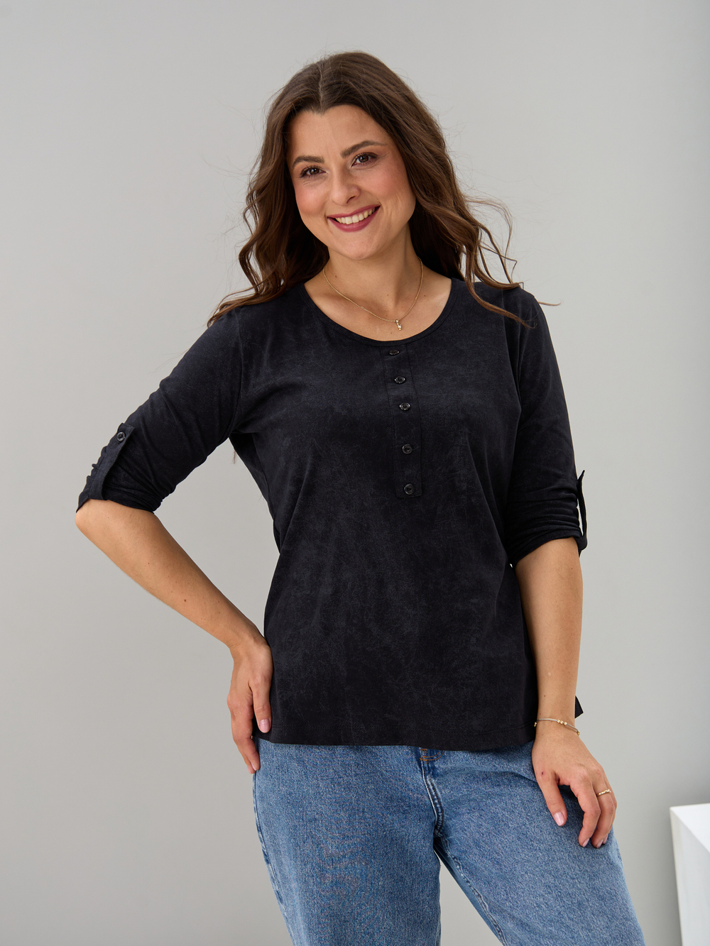 Лонгслив ЛНк-005/черный-варенка