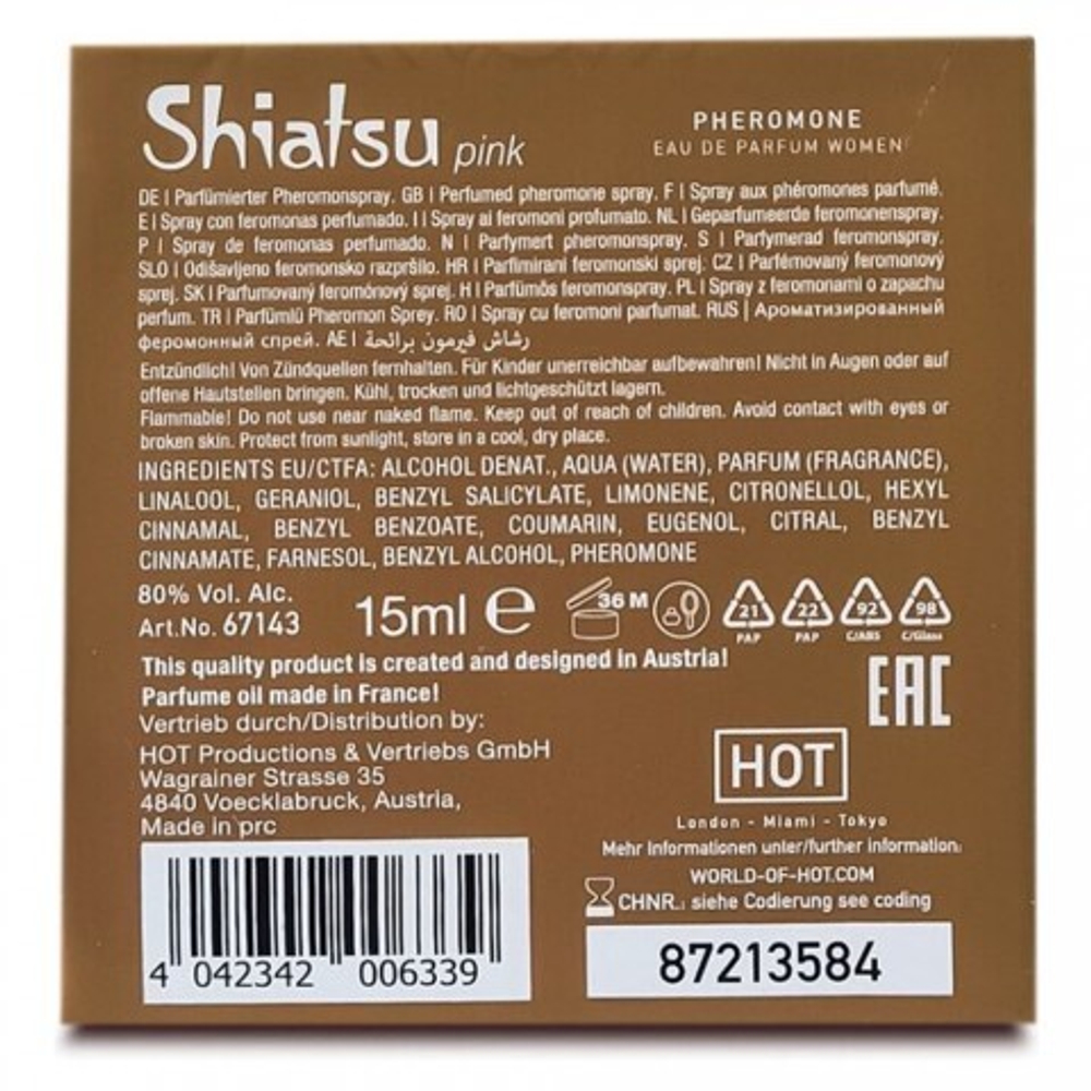 Духи с феромонами «Pink» Shiatsu женские 50 мл