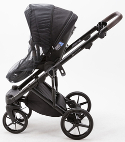 Детская коляска Adamex Marco 2 в 1 GA11 (ЧЕРН. ТК. + ЧЕРН. БЛЕСК.КОЖ.ОТД.)