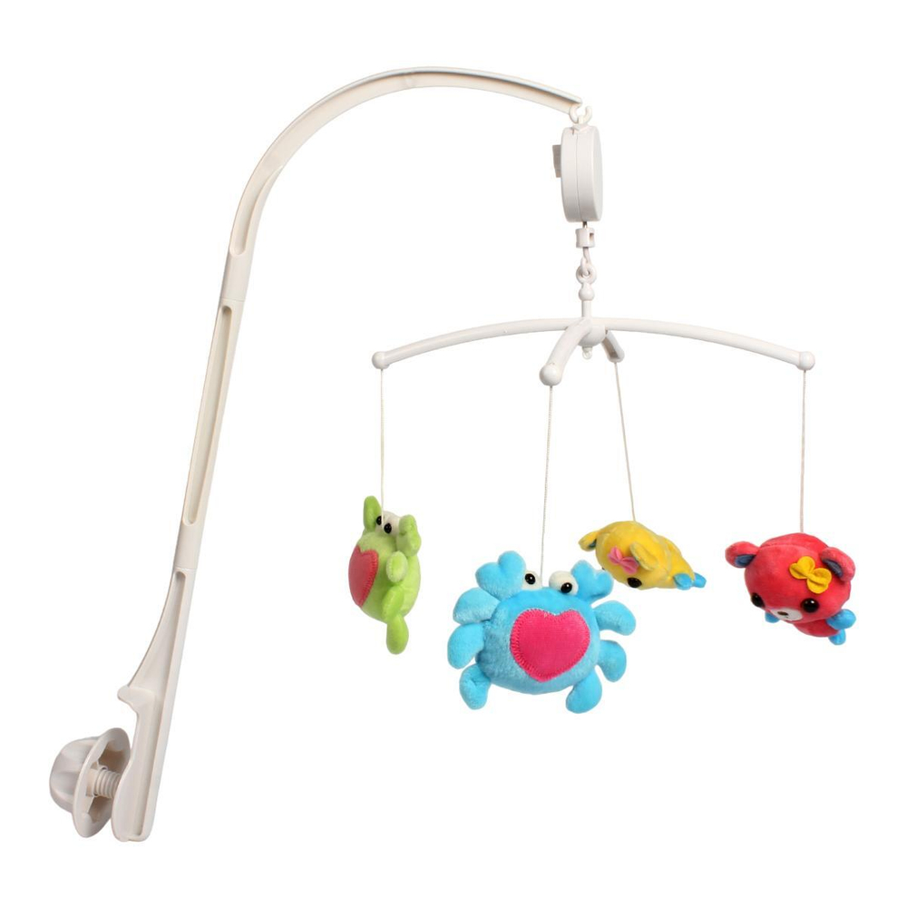 Карусель муз. Mioshi Baby "Весёлая компания" (музык., заводн., мягк. игрушки)