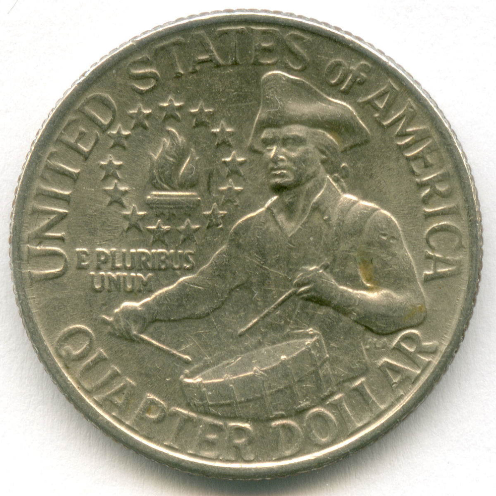 1/4 доллара 1976 (без знака - Philadelphia). США. 200-летие Декларации независимости (барабанщик). Медно-никель VF-XF
