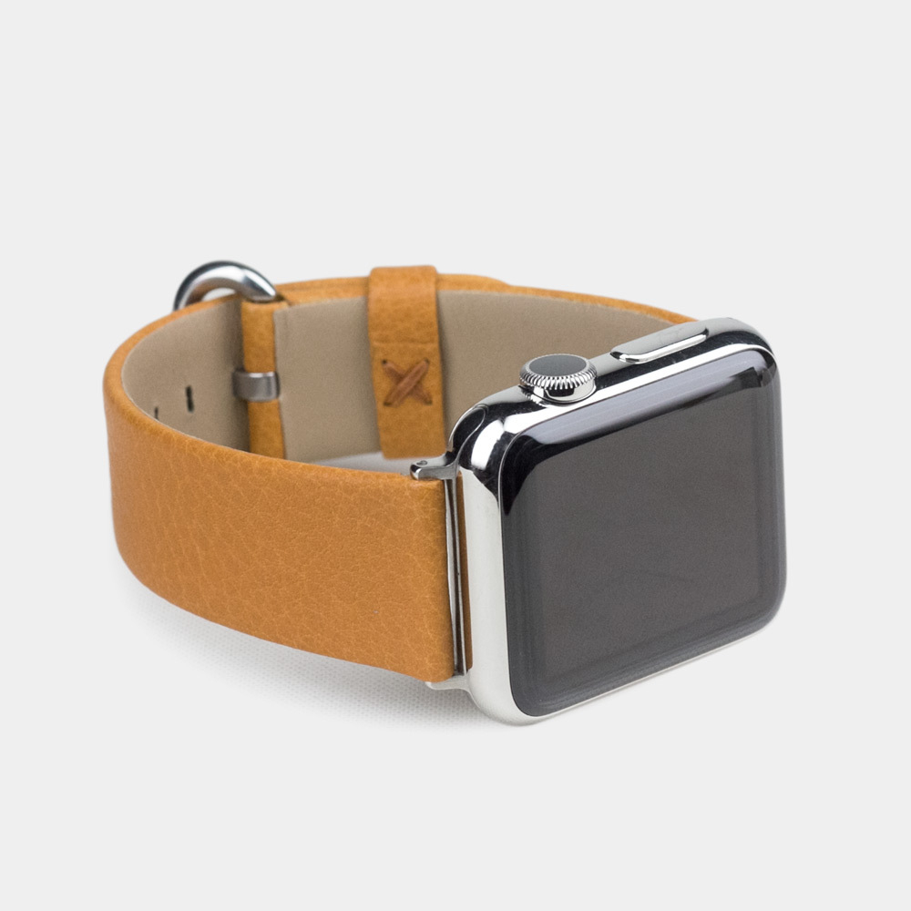 Ремешок для Apple Watch 44/45/46 mm из кожи теленка, золотого цвета