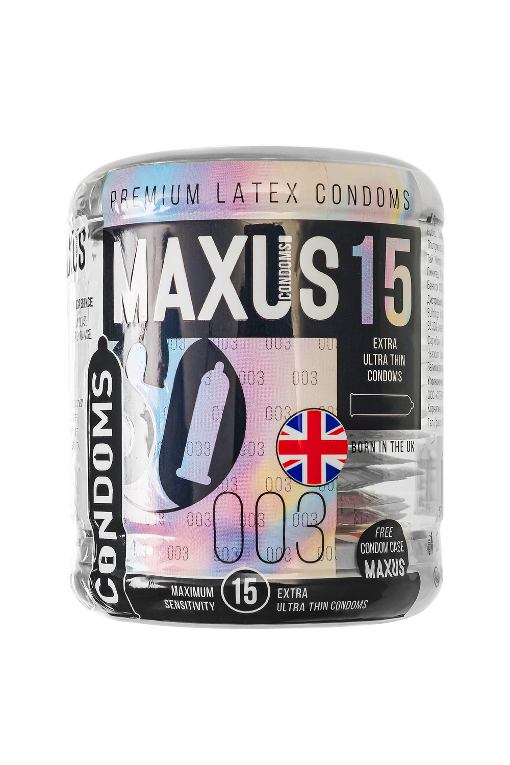 Презервативы Maxus, тонкие, латекс, железный кейс,15 шт.
