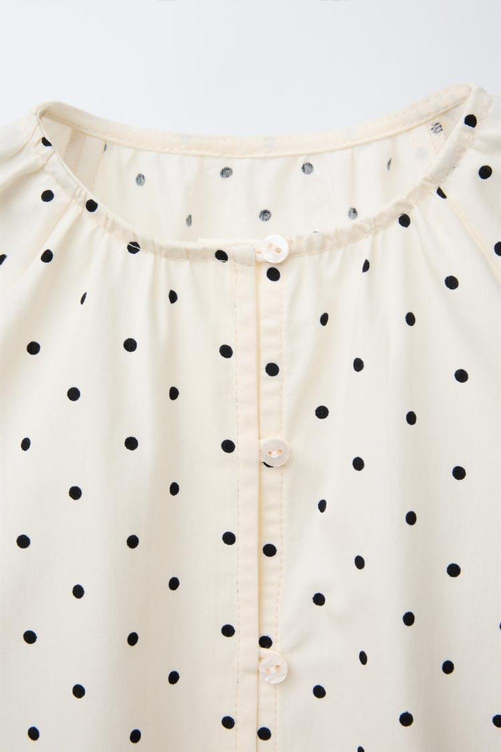 ZARA БЛУЗКА В ГОРОШЕК, ЭКРЮ