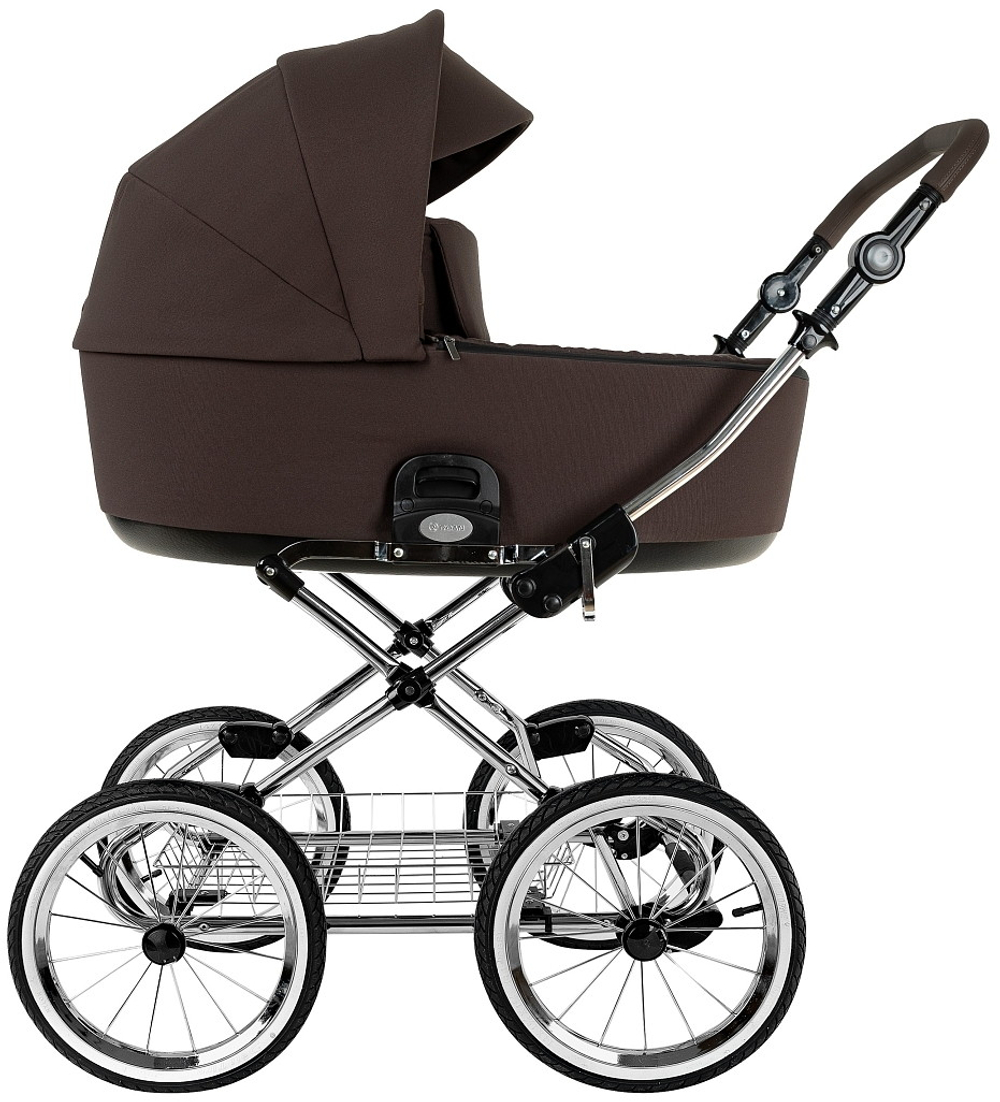 Детская коляска Roan Bass Next Classic d14 2.0 3 в 1 с автокреслом Pituso Baesa Pro Black,Beige Canopy BSNC/93/2 Turkish Coffe/Black/руч.Cappuccino