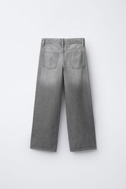 ZARA ДЖИНСЫ WIDE LEG С ЗАКЛЕПКАМИ, СЕРЫЙ