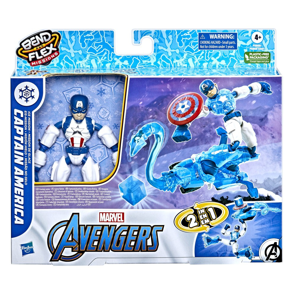Hasbro F5866 F5868 — Гибкая фигурка Капитана Америки Bend and Flex 15 см Ice Mission Мстители F5868 — фото 3