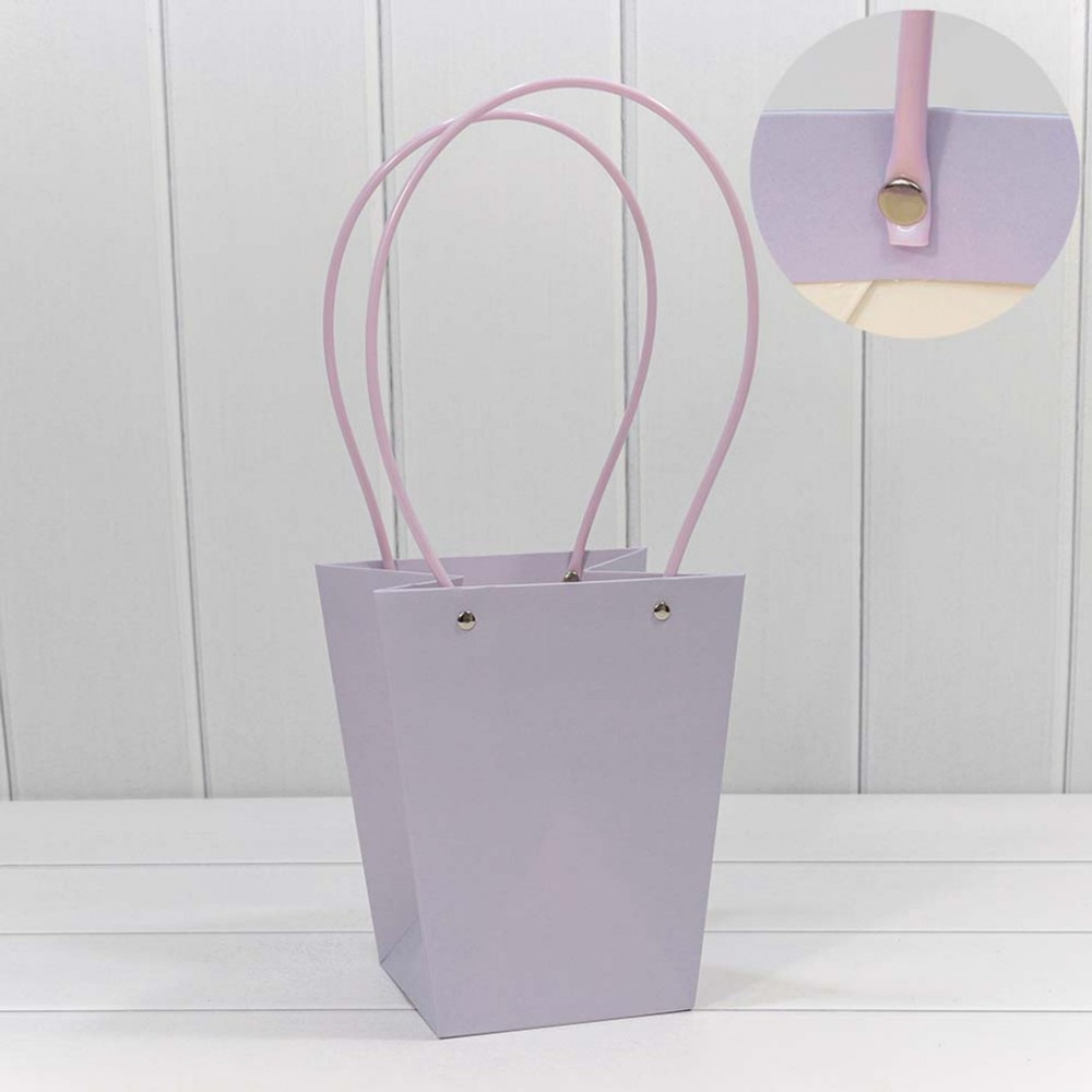 Пакет подарочный 20х17х12см Ваза для цветов (Сиреневый)