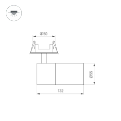 Светильник LGD-ARTEMIS-BUILT-FLAP-R55-12W Day4000 (BK, 8-80 deg, 230V) (Arlight, IP20 Металл, 5 лет) 051795