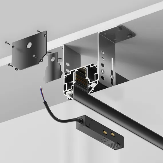 Шинопровод для монтажа Exility в натяжной ПВХ потолок, 3м, черный Technical trx034-sch-423b