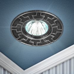 Светильник встраиваемый штампованный ЭРА ST5 CH/BK под лампу MR16 GU5.3 черный/хром