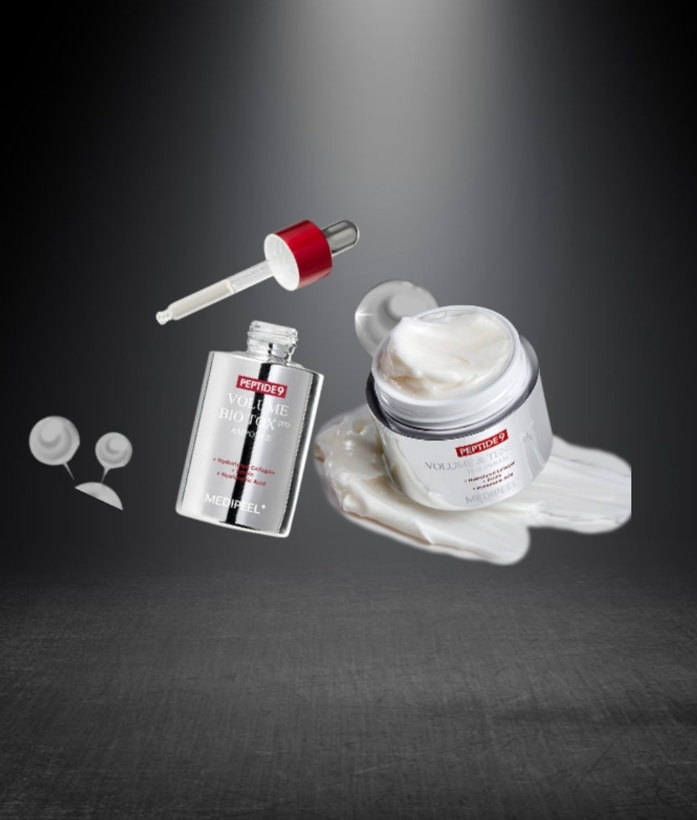 MEDI-PEEL Набор Пептидная сыворотка Peptide 9 Volume Bio Tox Ampoule Pro и Пептидный, антивозрастной крем с матриксилом Peptide 9 Volume & Tension Tox Cream Pro