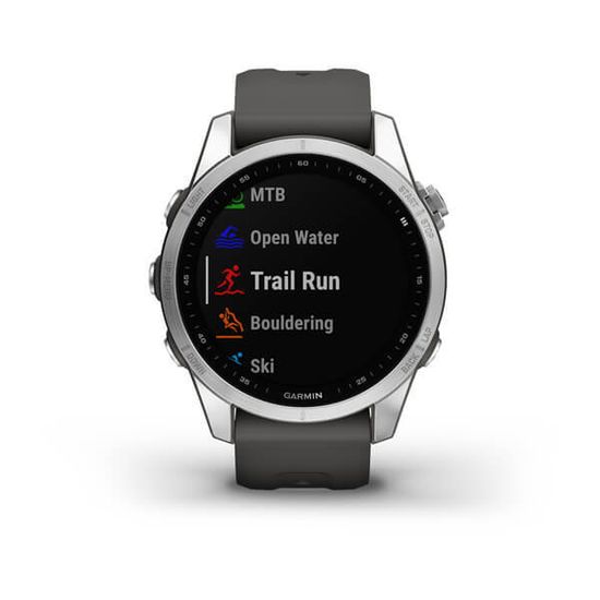 Часы Garmin Fenix 7S стальной, темносерый силикон 010-02539-01