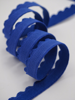 Резинка отделочная ультрамарин ажурная ширина 12 мм с учетом фестона