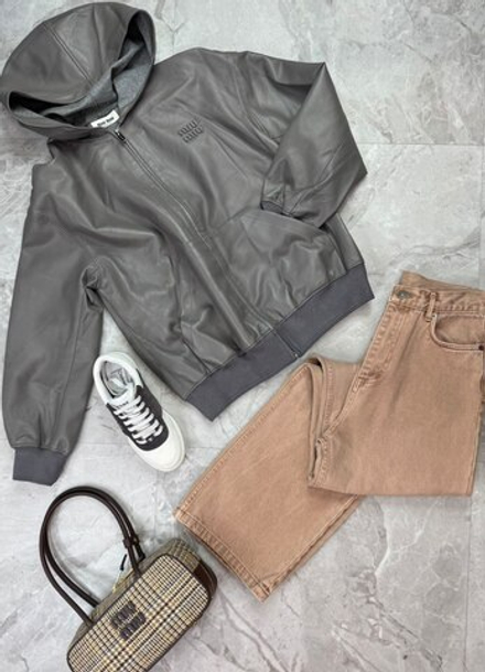 Кожаная куртка MIU MIU