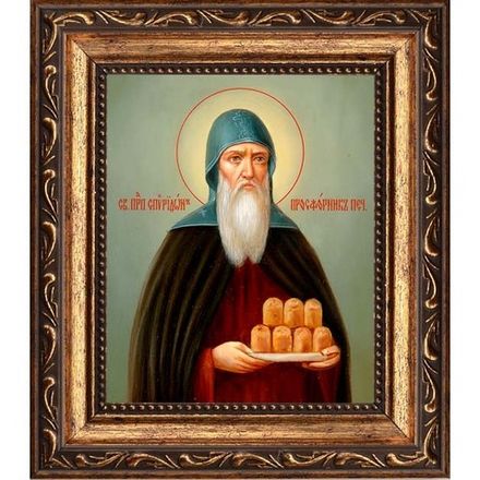 Спиридон Печерский, преподобный просфорник. Икона на холсте.