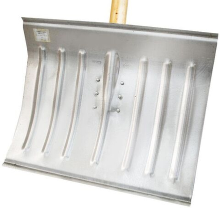 Лопата снеговая 428х375мм оцинкованный с ребрами жесткости деревянный черенок