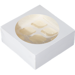 Коробка для Капкейков 9 ячеек с окном белая 25*25*10
