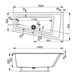 Акриловая ванна Vagnerplast CAVALLO OFFSET 160x90 Right