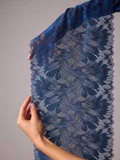 03-77 ОПТ Кружево эластичное 24 см, т-синий 061