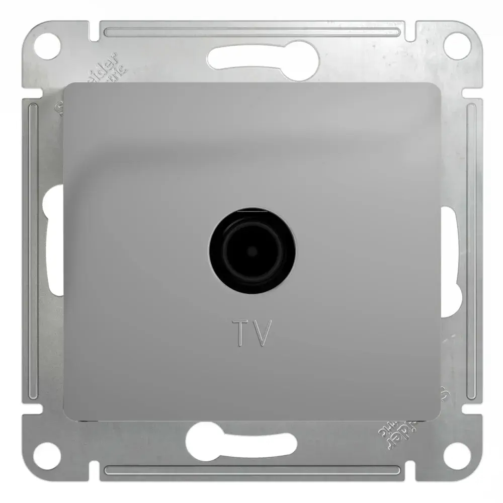 GLOSSA TV РОЗЕТКА проходная 4дБ, механизм, АЛЮМИНИЙ